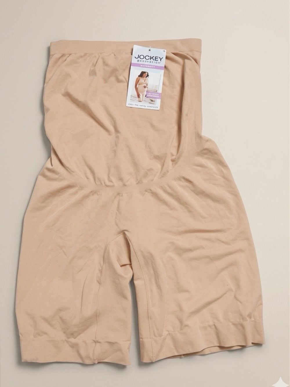Maternity Jockey Beige High-Waist Sculpting Short